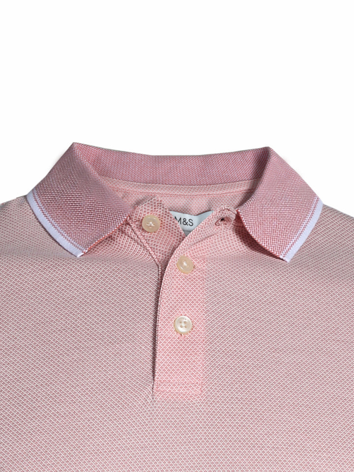 M&S Mens S/S Textured Polo