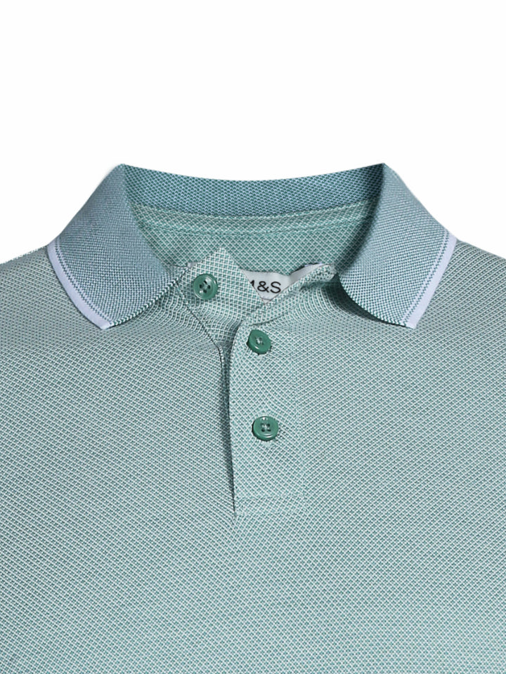 M&S Mens S/S Textured Polo