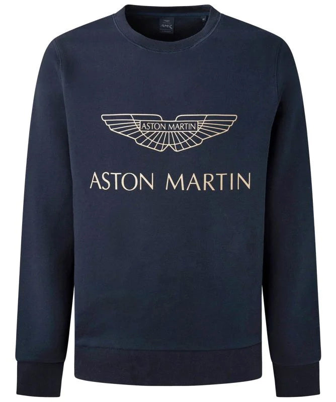 Hackett Mens L/S R-N (Aston Martin) Cotton Sweat Shirt HM581150