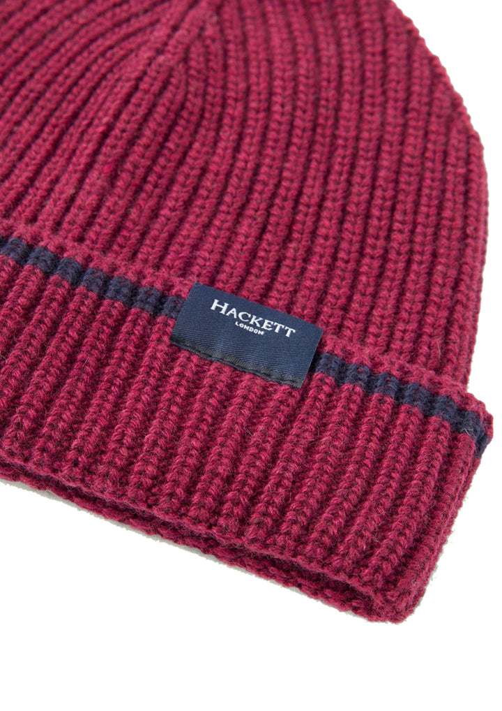 Hackett Mens Wool Mix Beanie Cap HM042393 (Burdungy)