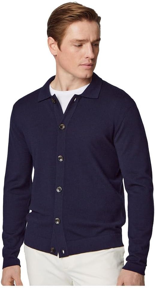 Hackett Mens L/S Merino Cardigan HM702838