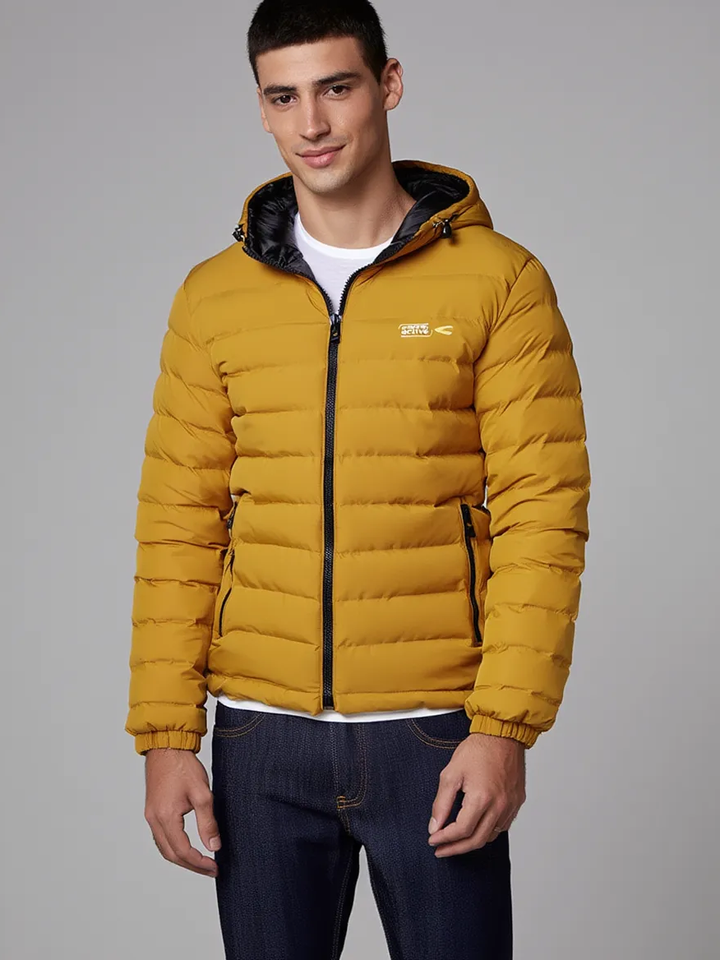 Camel Active Mens L/S Hoodi Jacket (Mustard)