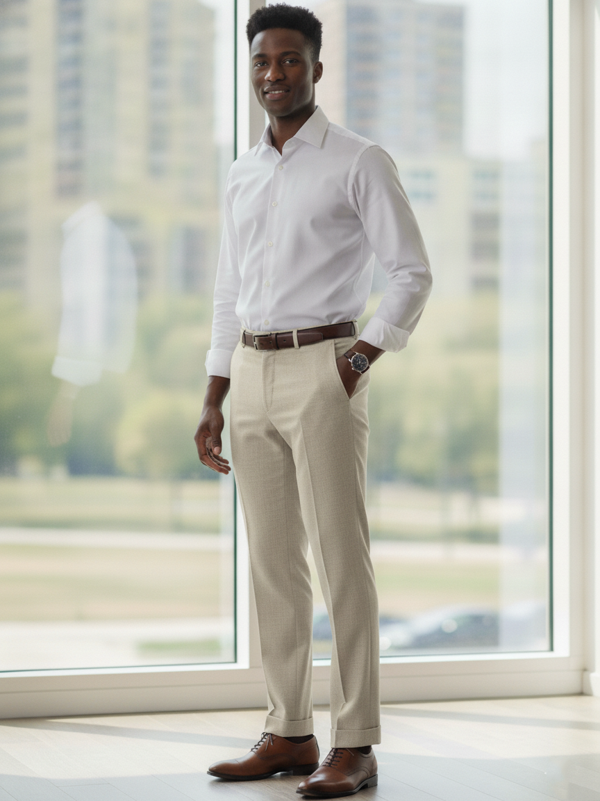 Jaeger Mens Linen Long (RF) Plain Formal Trouser 8500343