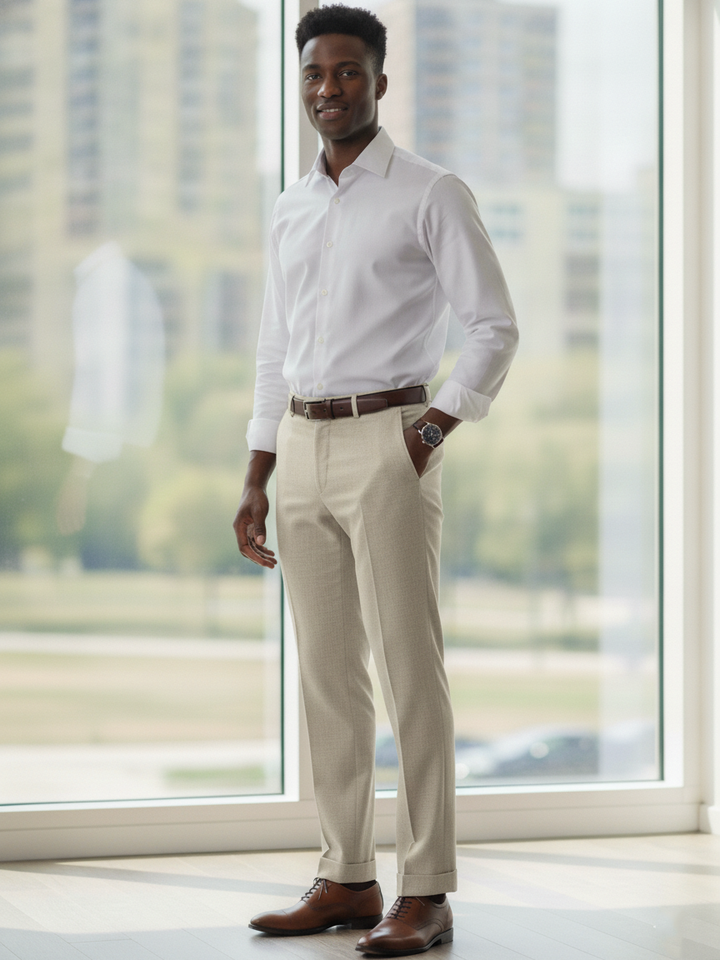 Jaeger Mens Linen Long (RF) Plain Formal Trouser 8500343