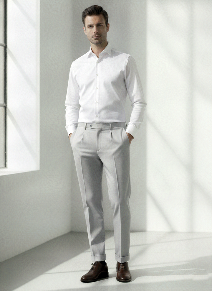 Jaeger Mens Linen Regular (RF) Plain Formal Trouser 8500343