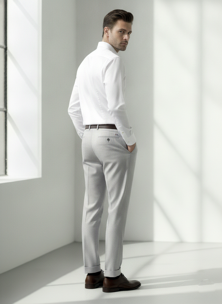 Jaeger Mens Linen Regular (RF) Plain Formal Trouser 8500343