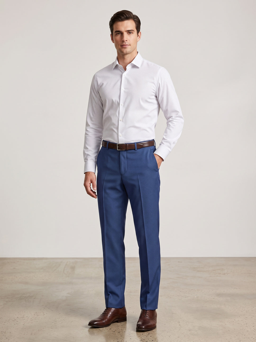 Jaeger Men Wool Regular (SF) Textured Formal Trouser 8500305