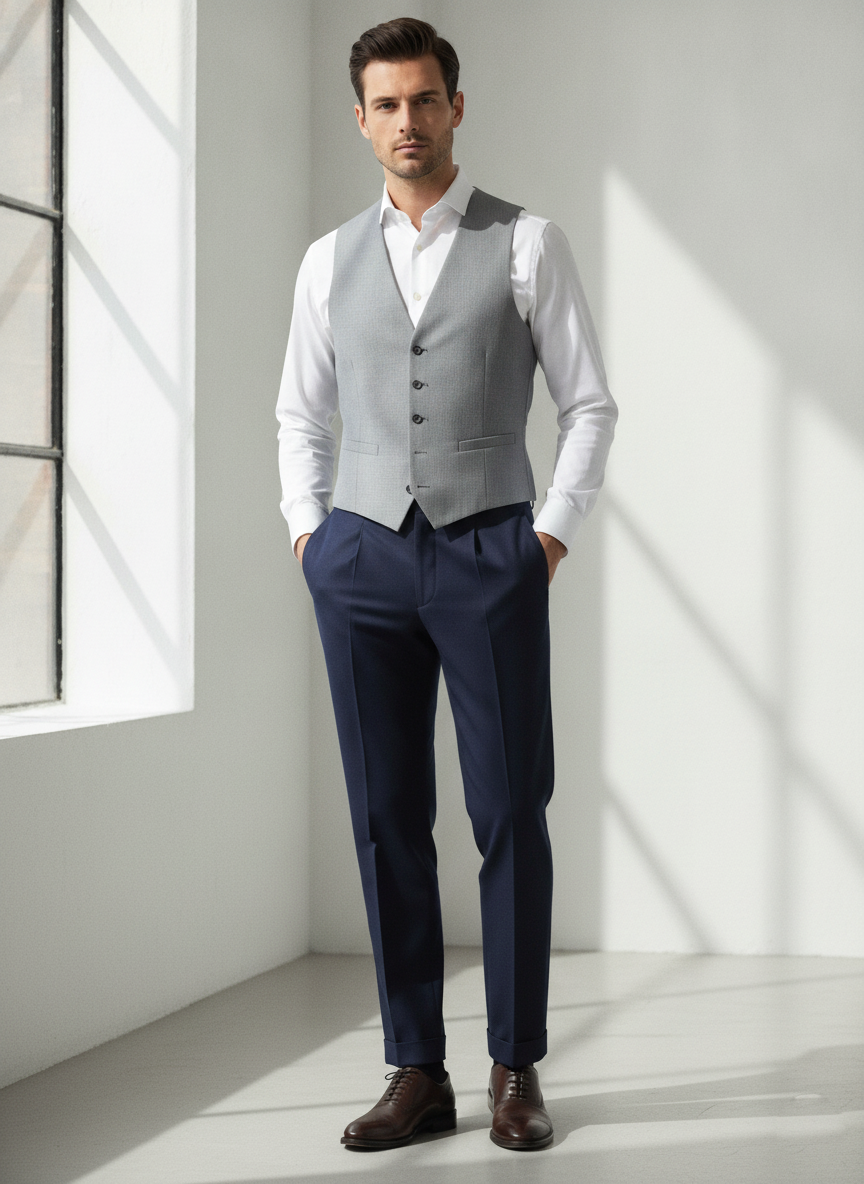 Jaeger Mens Linen Regular (RF) Plain Formal Trouser 8300595