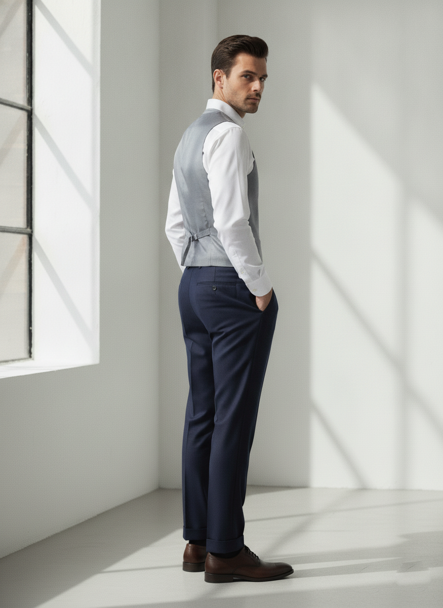 Jaeger Mens Linen Regular (RF) Plain Formal Trouser 8300595