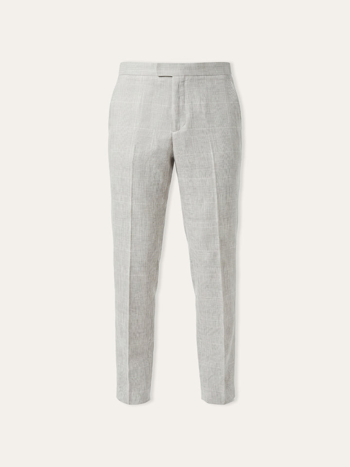 Jaeger Men Linen Short (SF) Check Formal Trouser 8501058