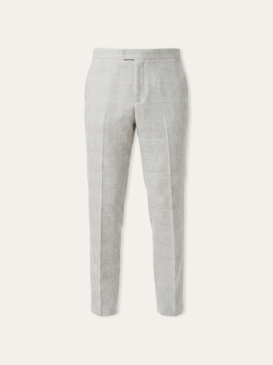Jaeger Men Linen Short (SF) Check Formal Trouser 8501058