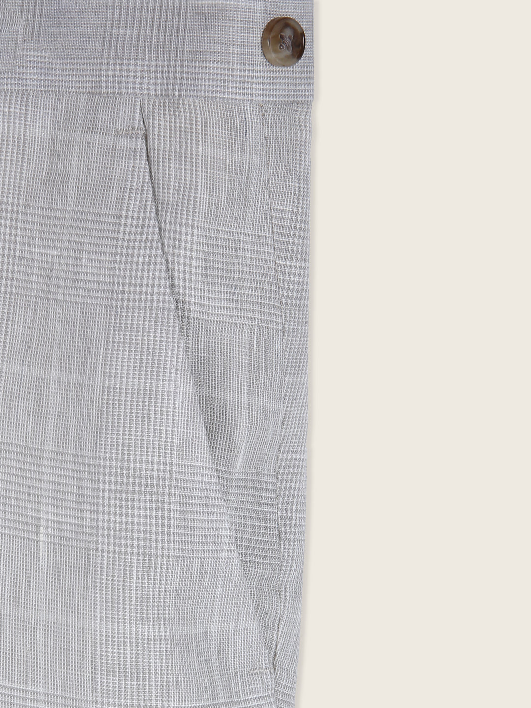 Jaeger Men Linen Short (SF) Check Formal Trouser 8501058