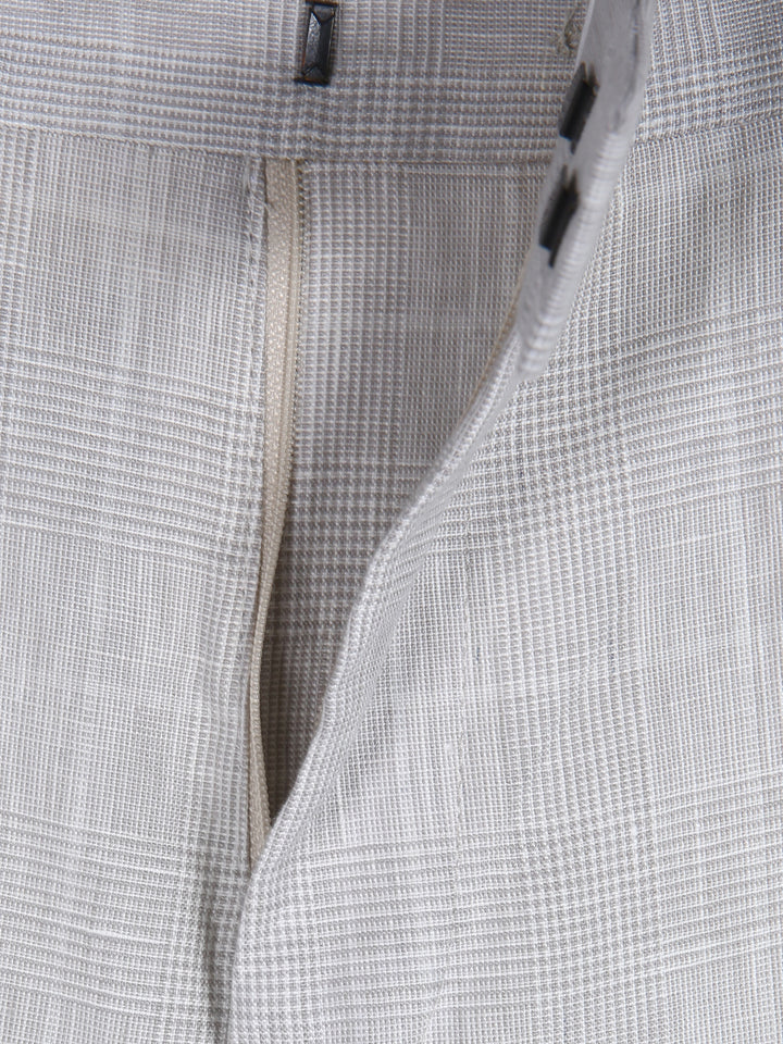 Jaeger Men Linen Short (SF) Check Formal Trouser 8501058