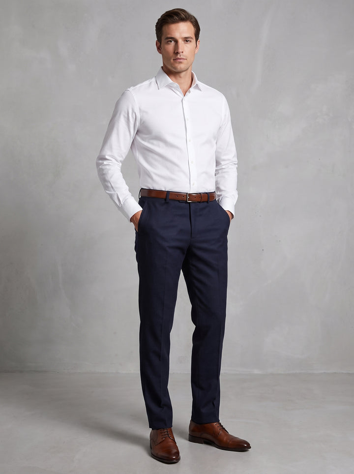 Jaeger Men 93%Wool Regular (RF) Plain Formal Trouser 8400892