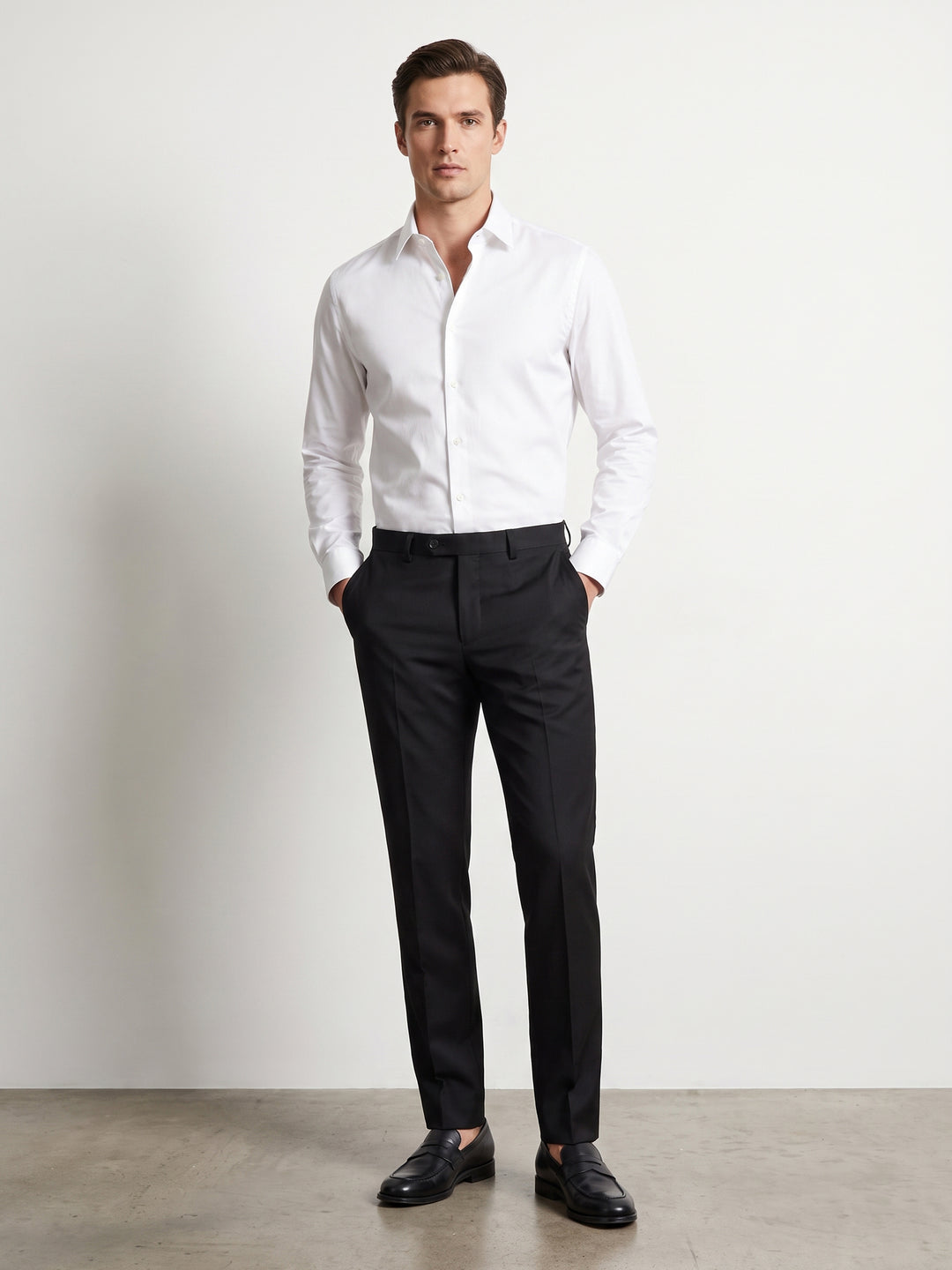 Jaeger Men Wool Regular (SF) Textured Formal Trouser 8600263