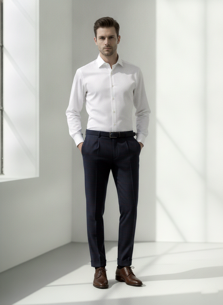 Jaeger Mens Wool Regular (RF) Textured Formal Trouser 8400886