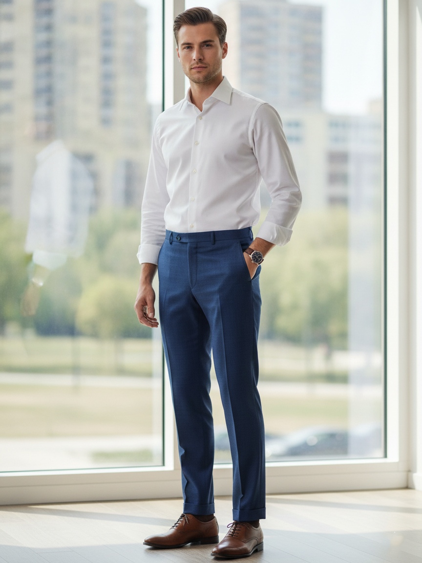 Jaeger Mens Wool Short (SF) Textured Formal Trouser 8500055