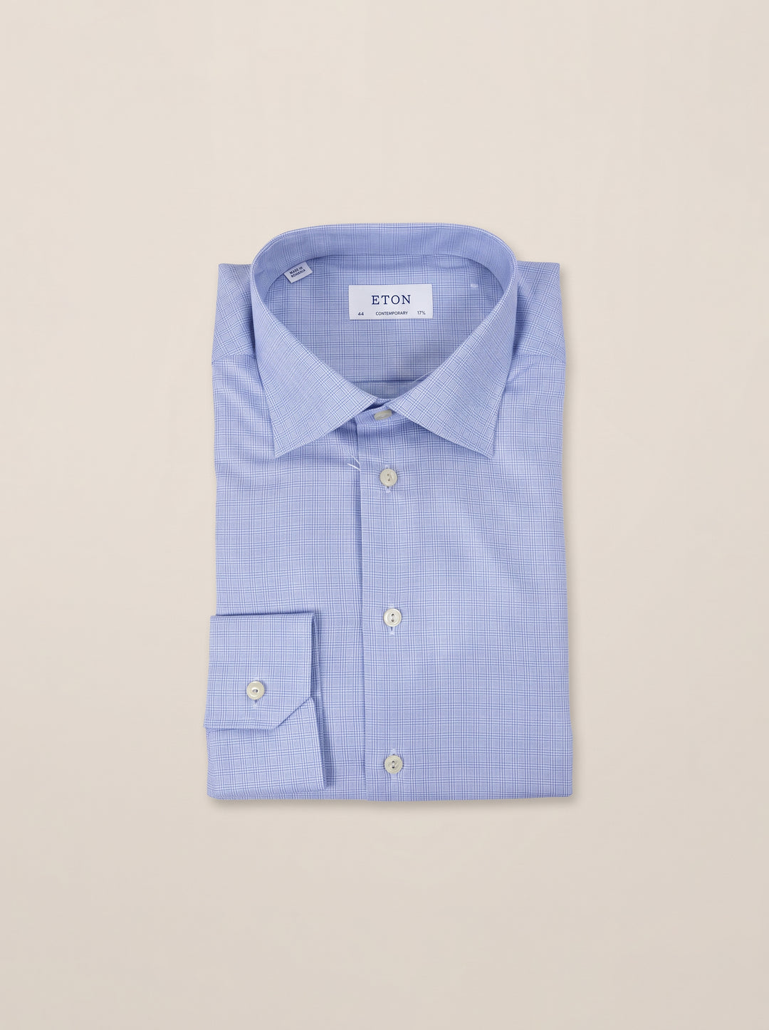 Eton Mens L/S Window Check Formal Shirt 10455