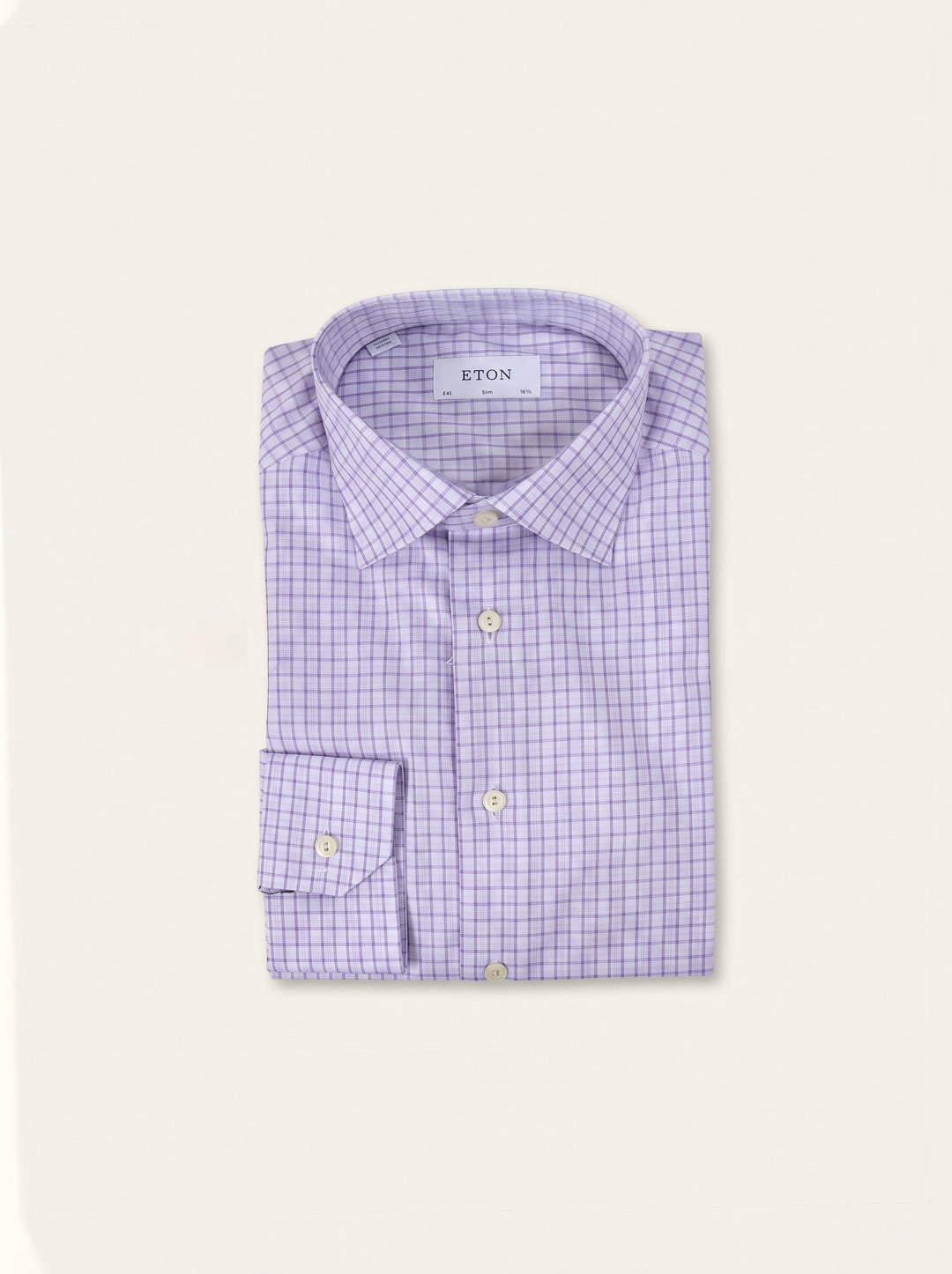 Eton Men L/S Window Check Formal Shirt 04231