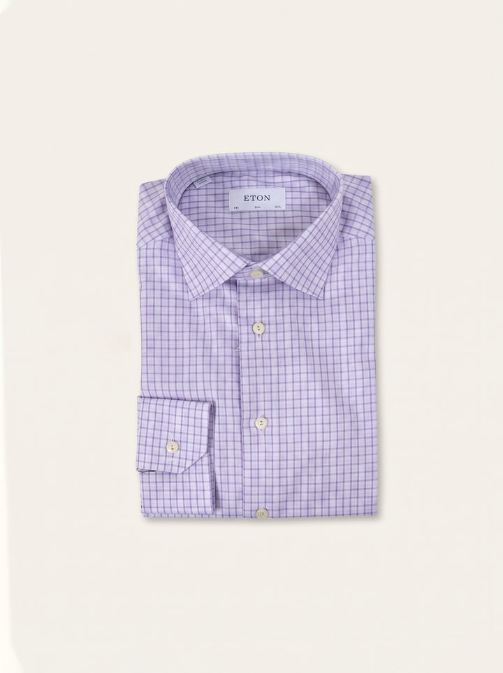 Eton Men L/S Window Check Formal Shirt 04231