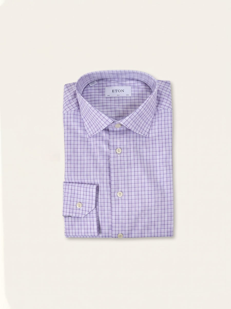 Eton Men L/S Window Check Formal Shirt 04231