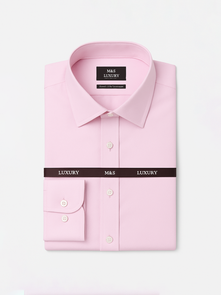 M&S Men L/S Textured Formal Shirt T11/4856