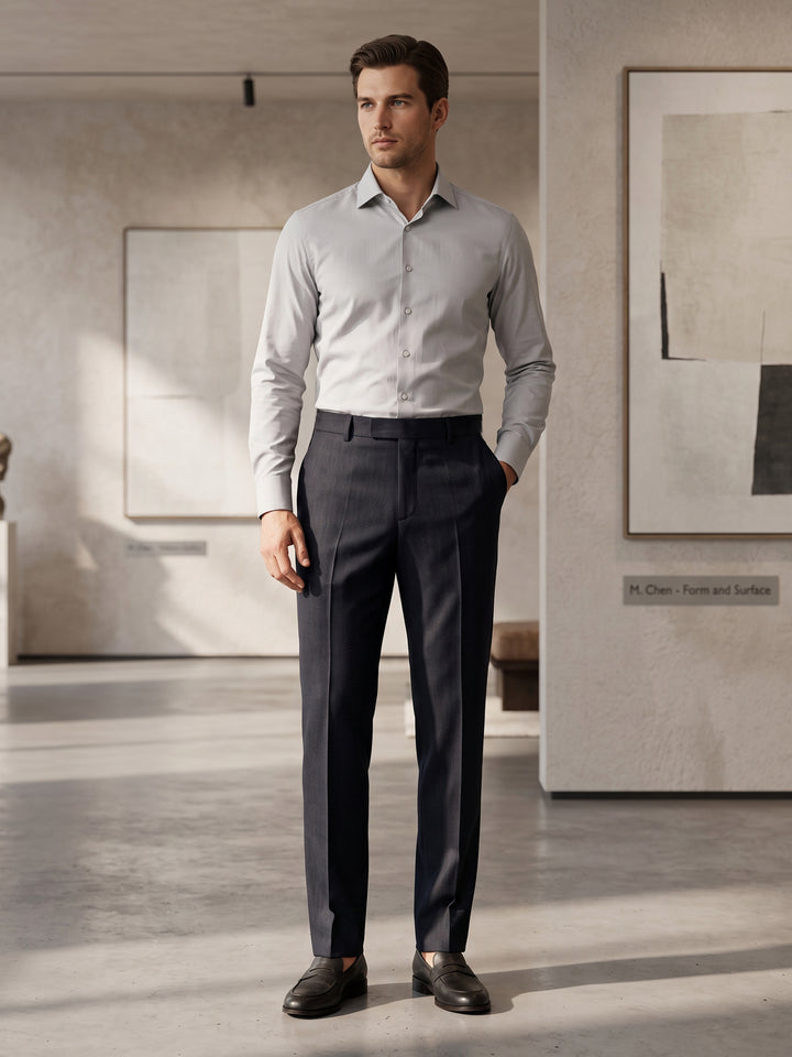 Jaeger Men 70%W 30%P Regular (SF ) Textured Formal Trouser 286105Y