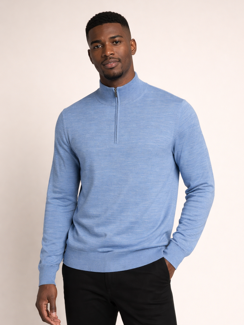 Paul Costelloe Men L/S Merino Half Zip Zipper