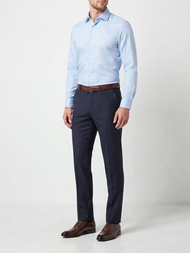Jaeger Men 98% Cotton Regular (RF) Textured Formal Trouser 8400046