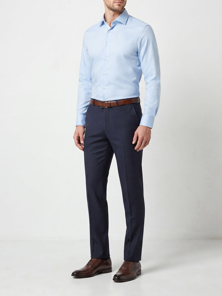 Jaeger Men 98% Cotton Regular (RF) Textured Formal Trouser 8400046