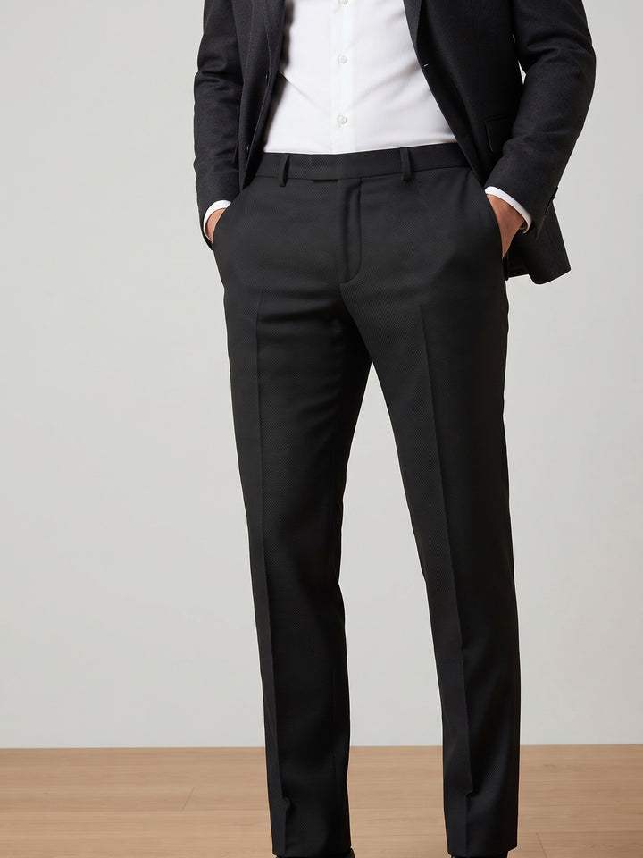 Jaeger Men 100%Wool Regular (SF) Pin Dott Formal Trouser 8301356