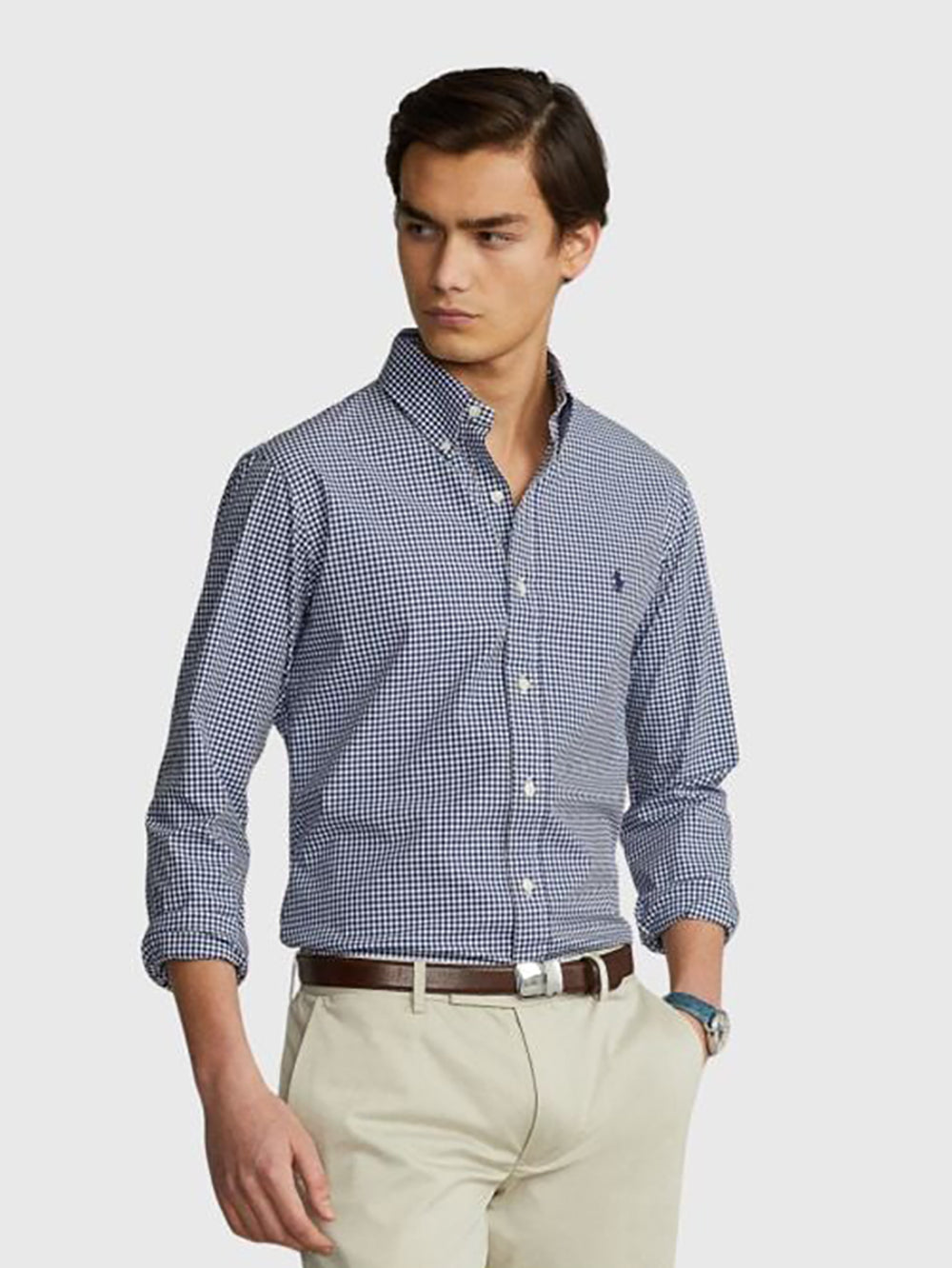 RL Mens L/S Small Check Button Down Casual Shirt 710960320