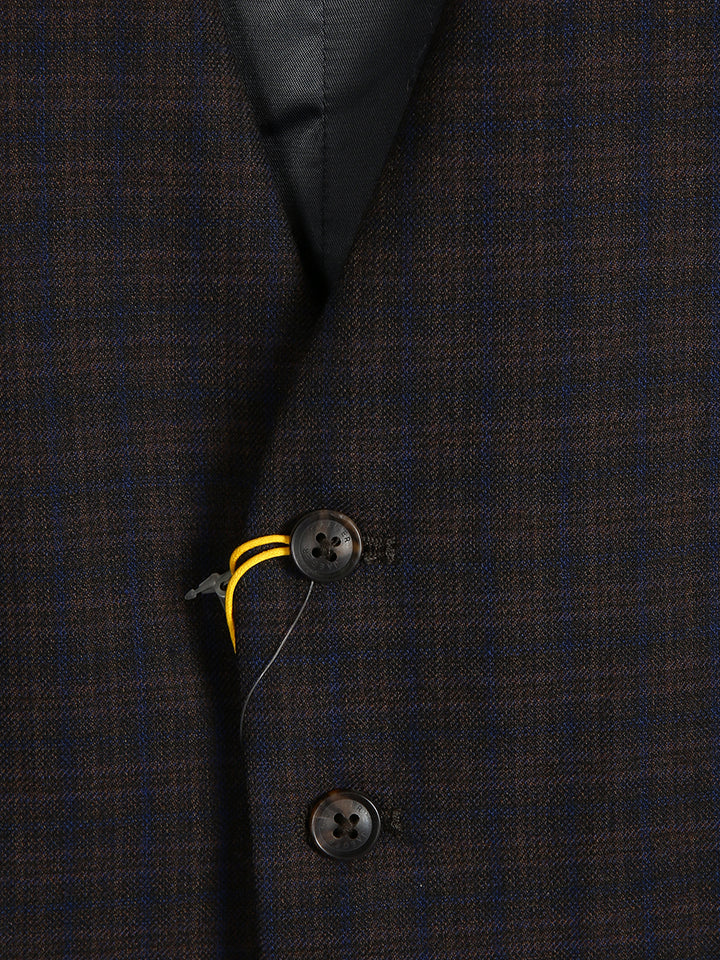 Jaeger Men 100%Wool Regular Check Waist Coat 8500550
