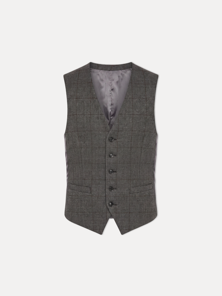 Jaeger Men 100%Wool Regular Check Waist Coat 8600197