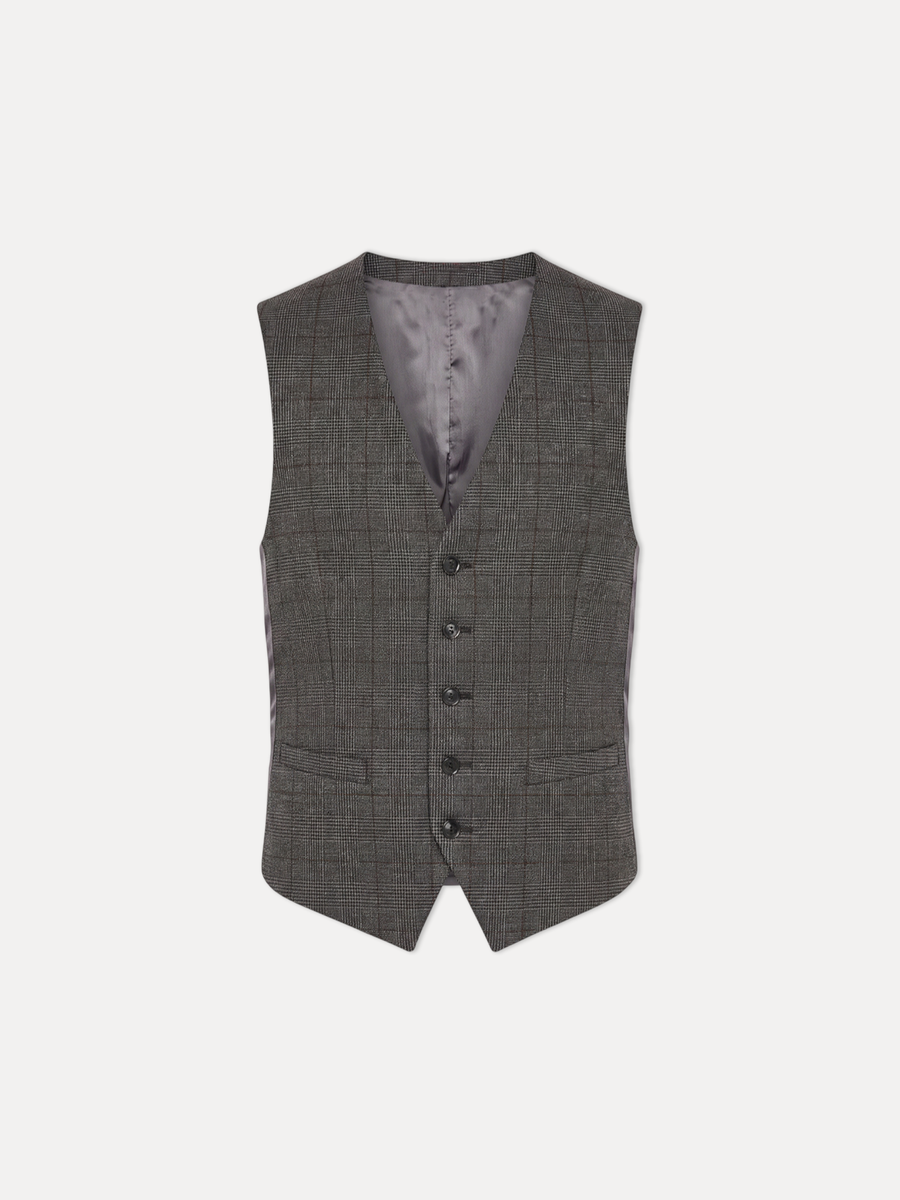 Jaeger Men 100%Wool Regular Check Waist Coat 8600197