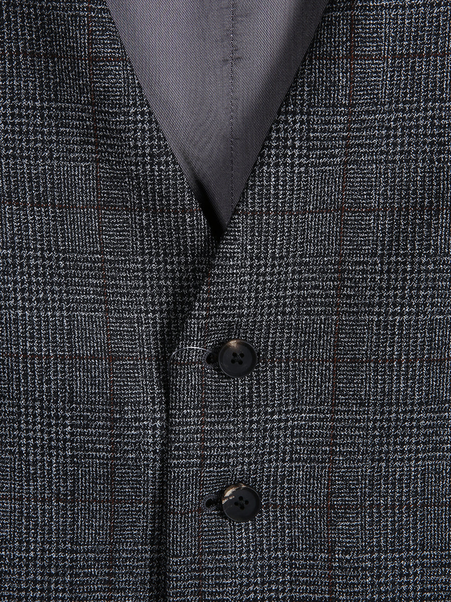 Jaeger Men 100%Wool Regular Check Waist Coat 8600197
