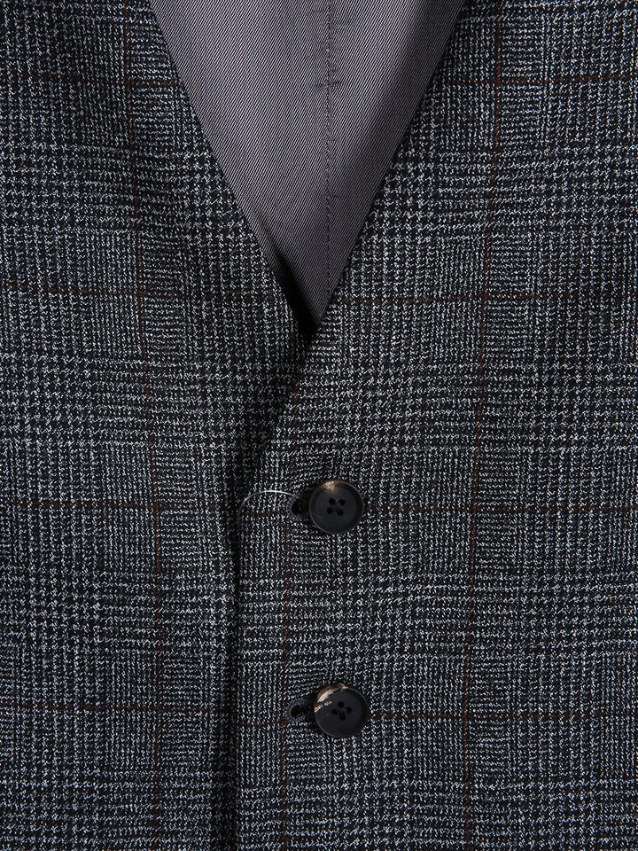 Jaeger Men 100%Wool Regular Check Waist Coat 8600197