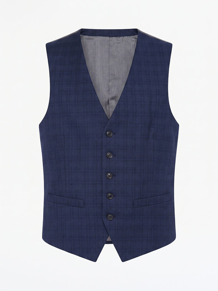 Jaeger Men 100%Wool Regular Check Waist Coat 8500715