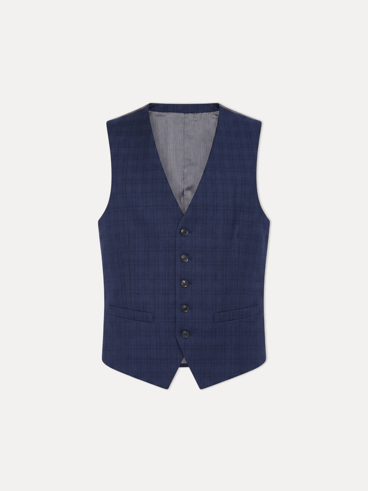 Jaeger Men 100%Wool Regular Check Waist Coat 8500715
