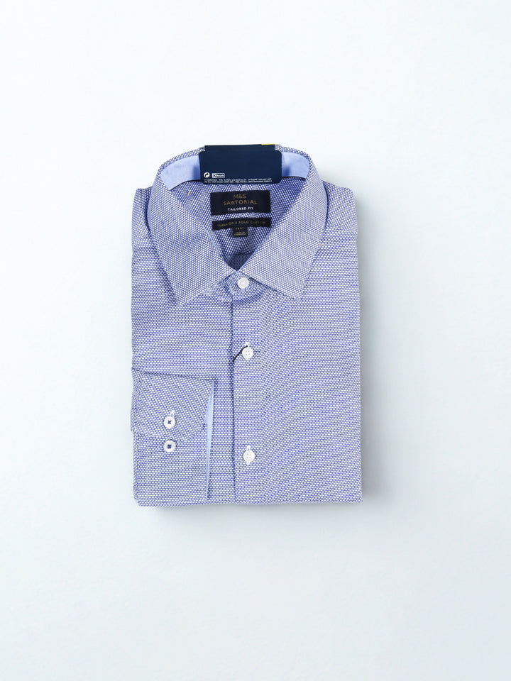 M&S Men L/S (65-35%) Textured Formal Shirt -T11/2107S