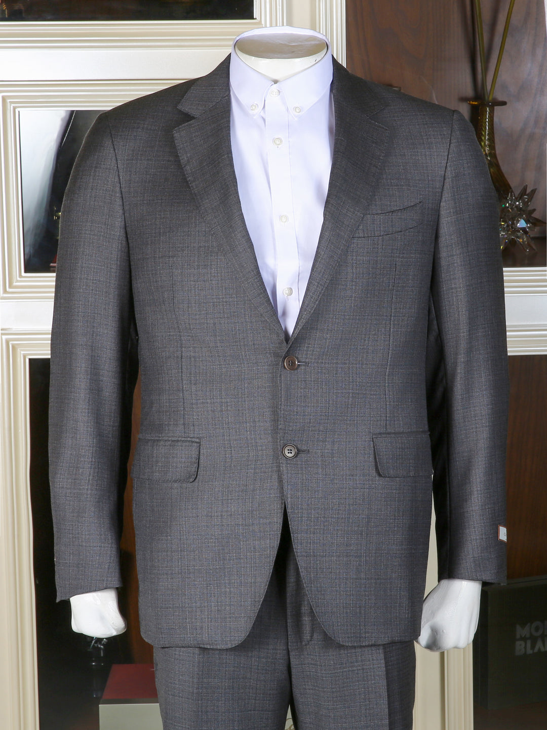 Canali Men 100% Wool Small Check Suit 11280-19