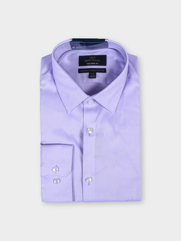 M&S Men L/S Textured Formal Shirt T11/4856