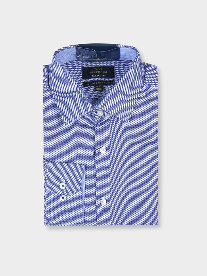 M&S Men L/S Textured Formal Shirt T11/4754