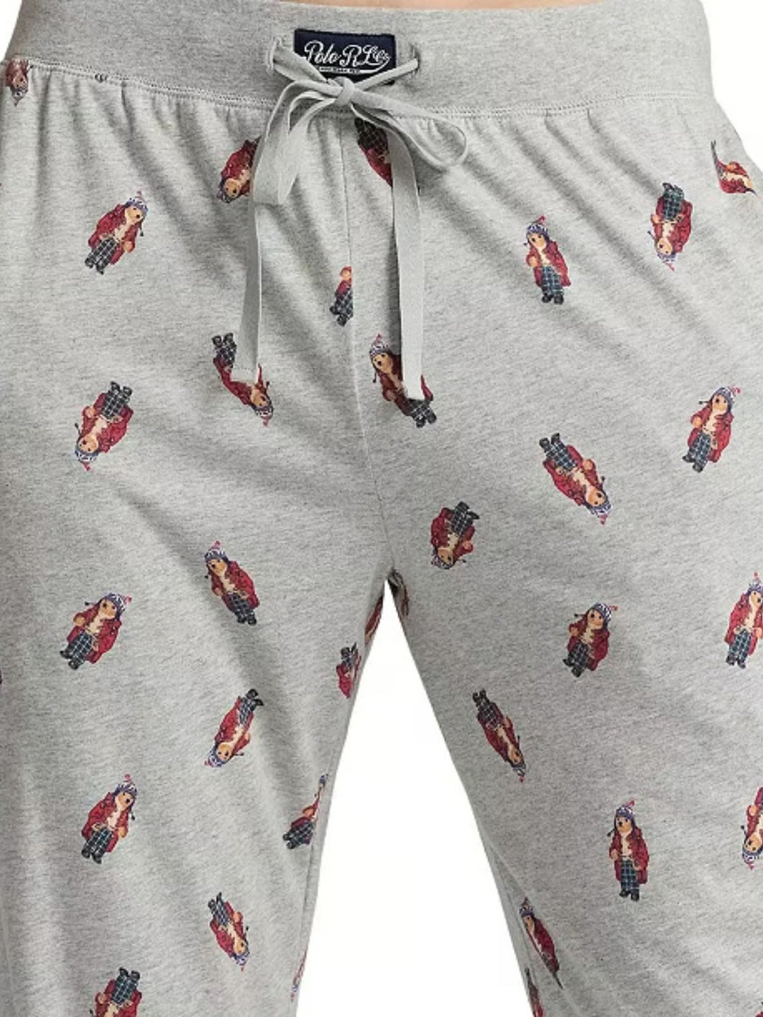 RL Men L/S (Bear Print )T-Shirt With Pajama (Grey)