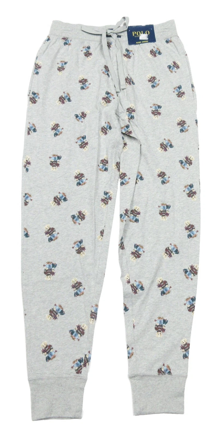 RL Men L/S (Bear Print )T-Shirt With Pajama (Maroon)