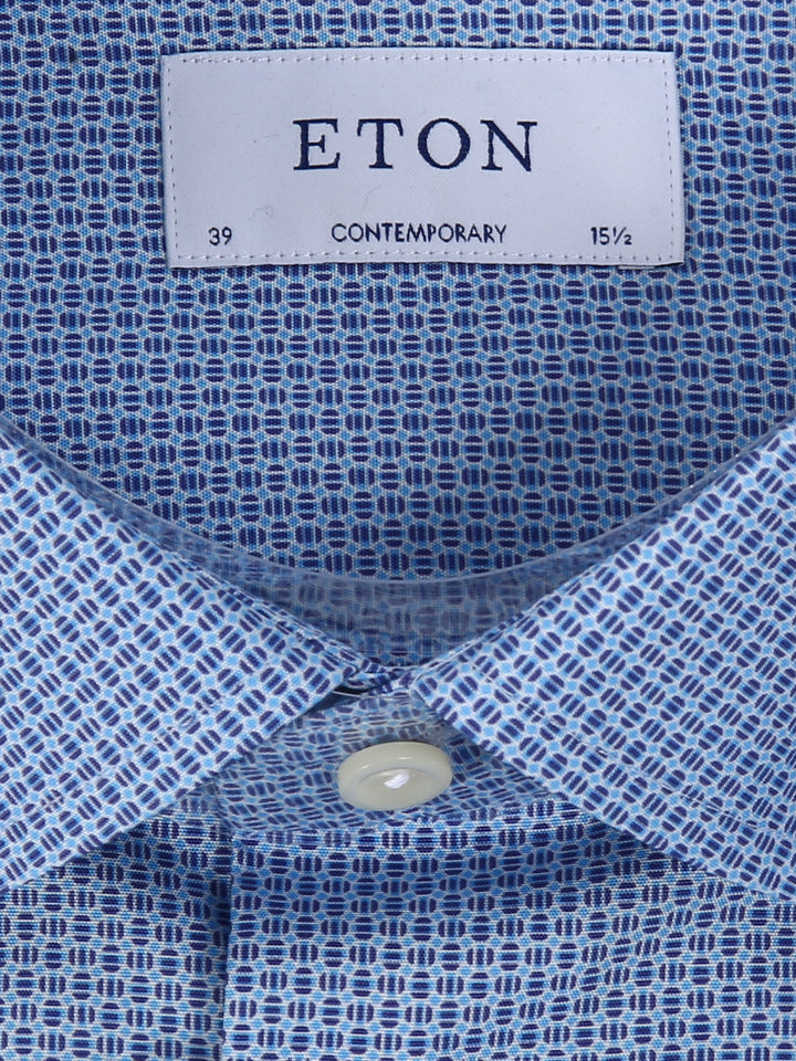 Eton Men S/S Small Check B-Shirt100012028