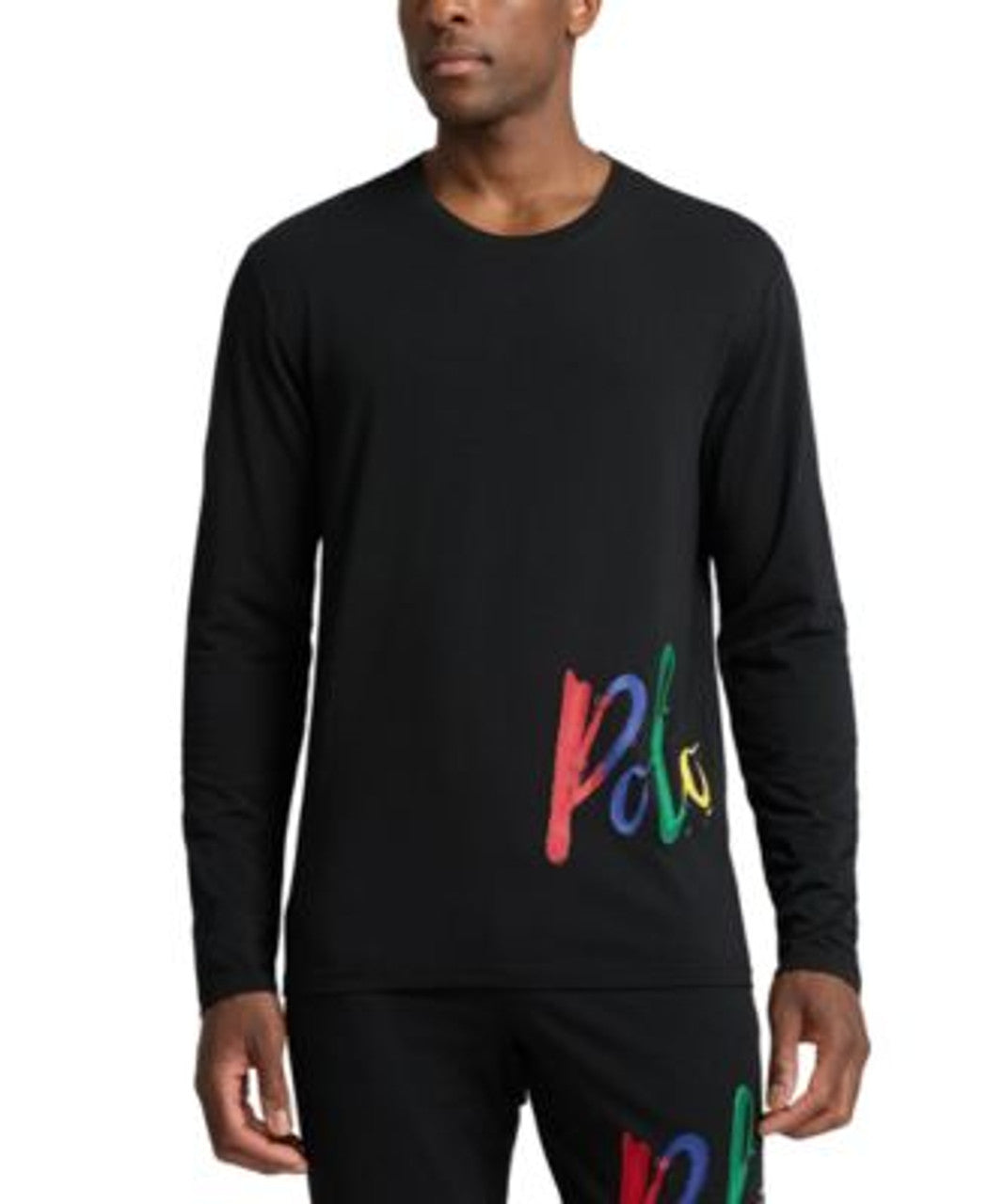 RL Men L/S R-N (Polo Print ) T-Shirt (Black)