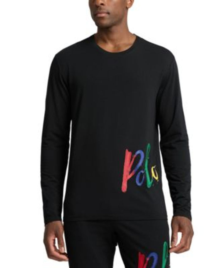 RL Men L/S R-N (Polo Print ) T-Shirt (Black)