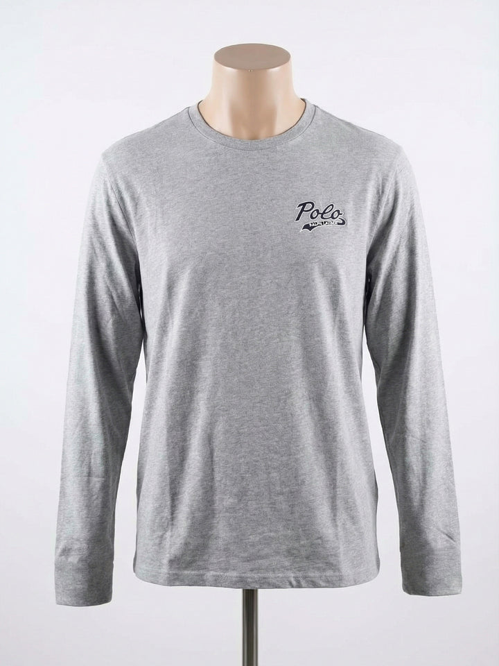 RL Men L/S R-N (Polo Print ) T-Shirt (Grey)