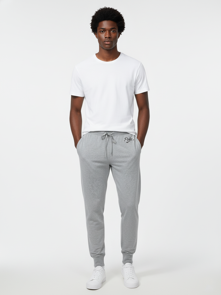 RL Men (Polo Print ) Knitted Pajama (Grey)